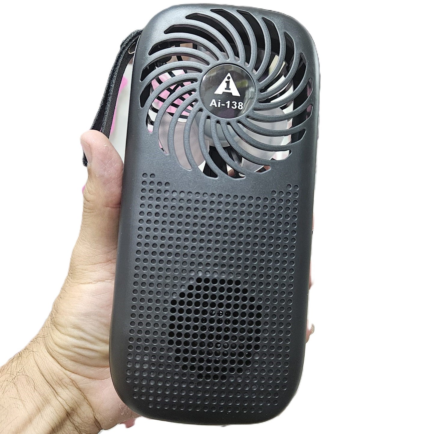 Ventilador parlante linterna radio (todo en uno)